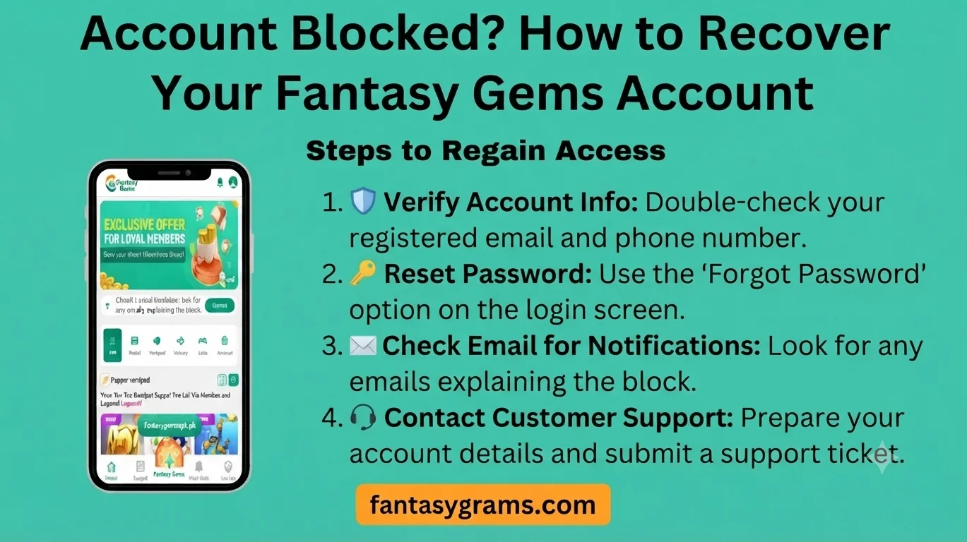 Fantasy Gems account blocked